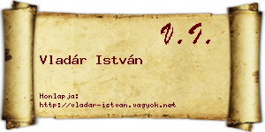 Vladár István névjegykártya