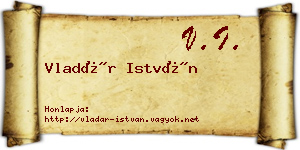 Vladár István névjegykártya